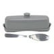 thumbnail image 1 of Caja de plástico para mantequilla, caja compacta de almacenamiento de queso de gran capacidad con tapa, cuchillo para refrigeradores de cocina domésticos, color gris, 1 of 5