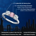 thumbnail image 2 of Gem Stone King 925 Sterling Silver Pink and White Lab Grown Diamond Engagement Ring for Women | 1.50 Cttw | Round 5MM | Gemstone April Birthstone | Size 8, 2 of 6