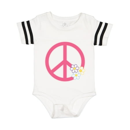 

Inktastic Peace Sign Cute Daisy Flowers Gift Baby Girl Bodysuit