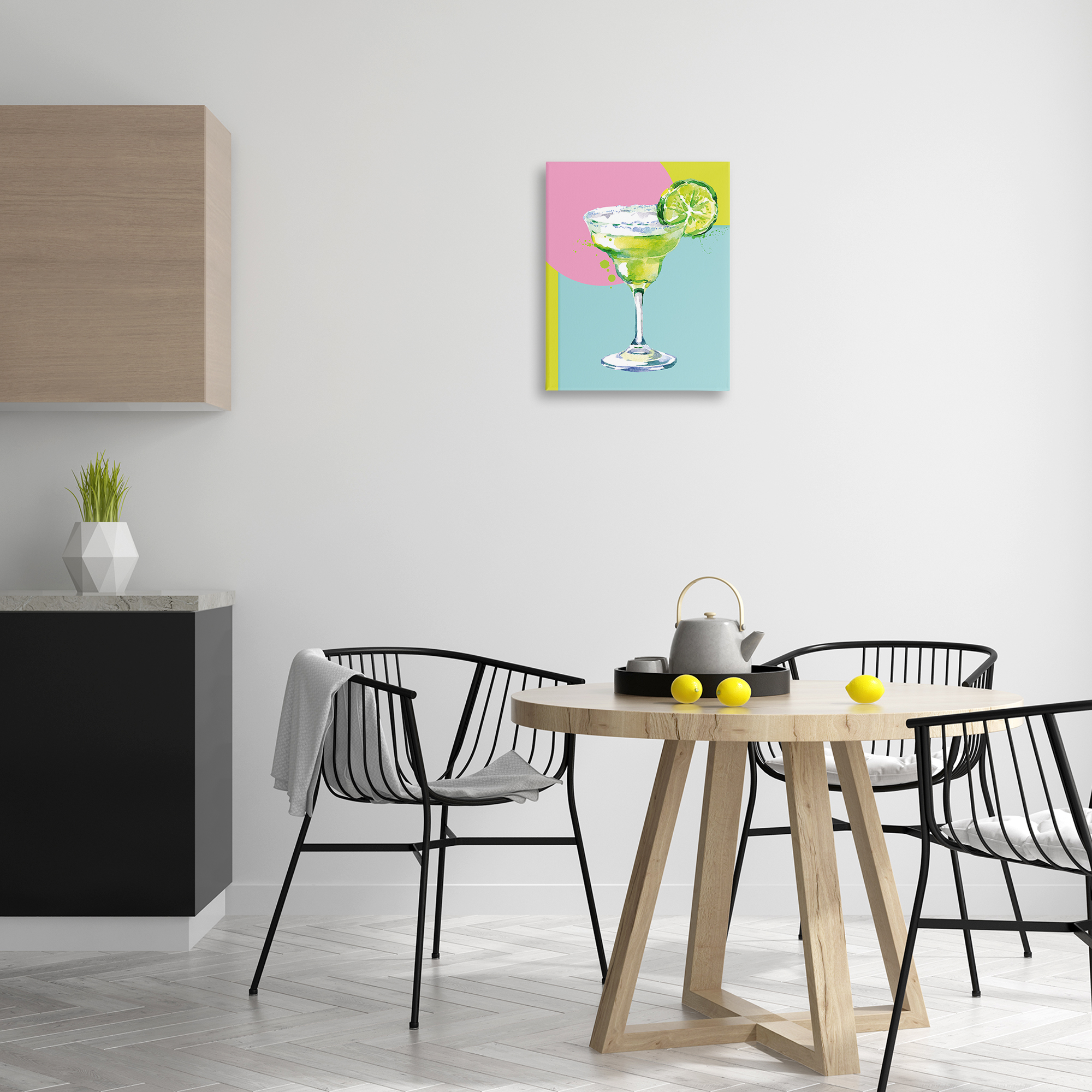Stupell Industries Cocktail with Lime Slice Food & Beverage Painting Wrapped Canvas Art Print Wall Art, 16 x 20