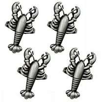 Fennco Styles Coastal Lobster Metal Napkin Rings, Set of 4 - Pewter Napkin Holders for Home Décor, Nautical Themed, Dining Table, Banquets and Special Occasions