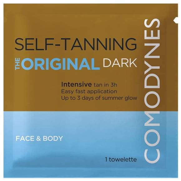 Comodynes Toallitas Autobronceadoras Intensivas y de Color Uniforme para Rostro y Cuerpo - Bronceado Intensivo y Rápido - Todo Tipo de Piel - Toallitas Envueltas Individualmente - 24 Paquetes