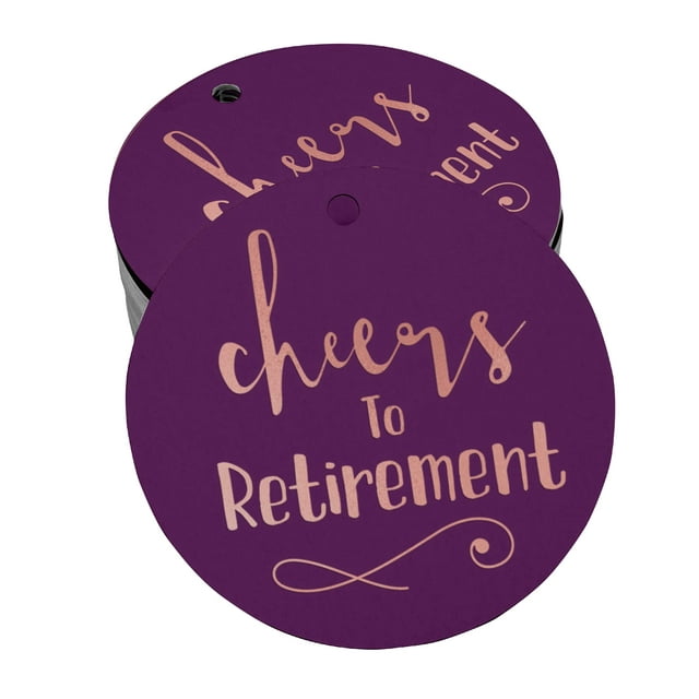 Inkdotpot Real Rose Gold Foil Cheers To Retirement Tags Favor Hang Paper Tags 100 Pieces
