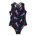 thumbnail image 3 of inhzoy Kids Girls Printed Ballet Dance Bodysuit Criss Cross Straps Back Dance Leotard Dancewear, 3 of 4