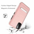thumbnail image 3 of Kaleidio Case For Samsung Galaxy A52 5G [Metallic Armor] Brushed Metallic [Shockproof] Kickstand Carbon Accent Cover [Rose Gold/Black], 3 of 3