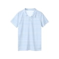 thumbnail image 6 of Dwellite Polo Shirts for Kids Short Sleeve School Uniform Summer Active Striped Tops Back to School 2-13 Years Light Blue 110, 6 of 7