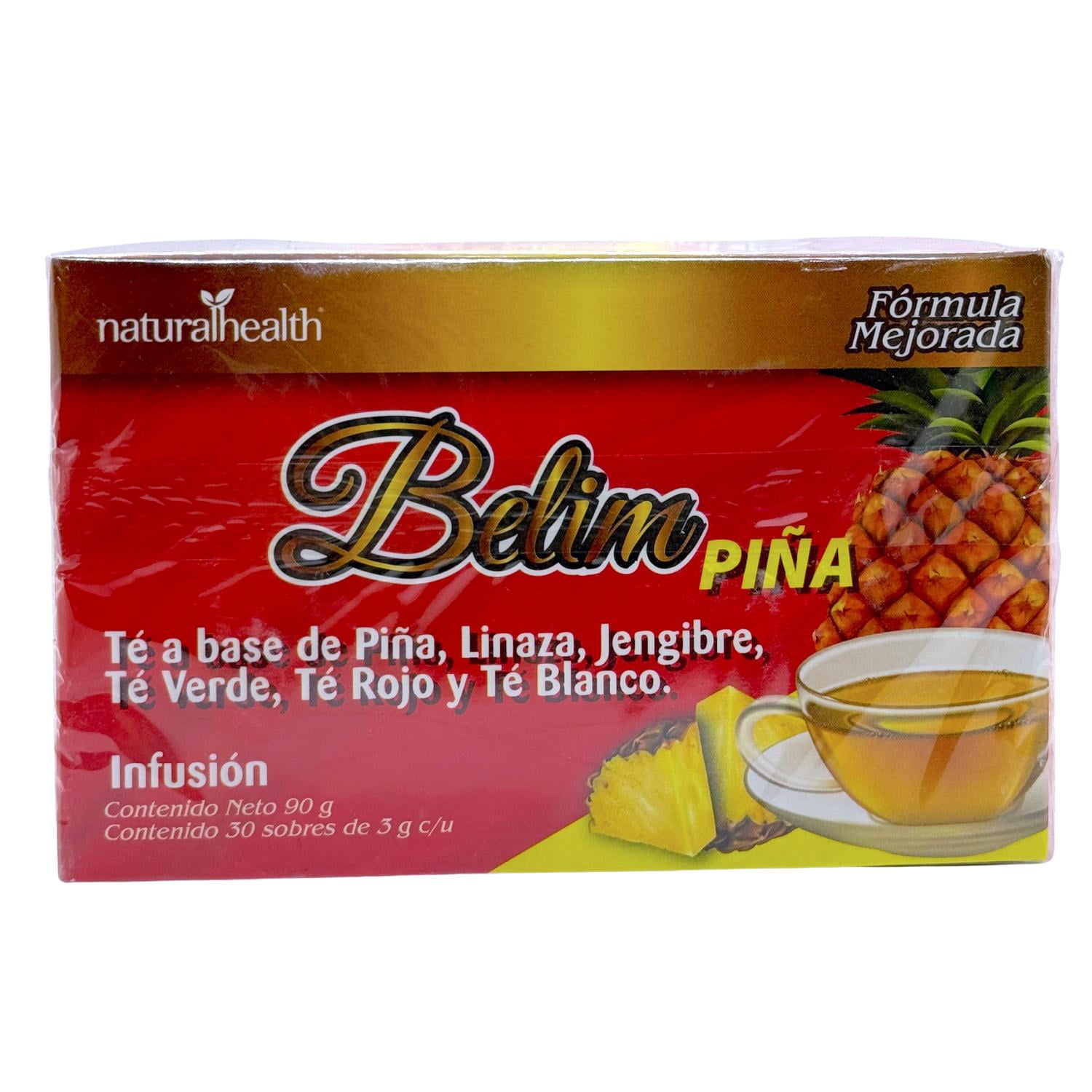 Té Belim Piña Linaza Jengibre 30 sobres Natural Health rojo | Bodega ...