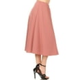 thumbnail image 4 of Women's A-Line Pleats High Waist Elastic Band Comfy Solid Midi Skirt S-3XL, 4 of 4