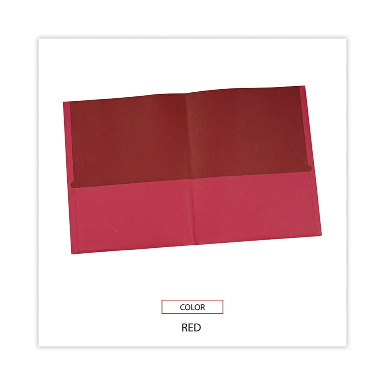 Two-Pocket Portfolio, Embossed Leather Grain Paper, 11 x 8.5, Red, 25/Box Two-Pocket Portfolio, Embossed Leather Grain Paper, 11 x 8.5, Red, 25/Box
