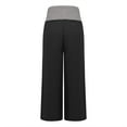 thumbnail image 5 of Lenpel Capri Pants for Women Elastic High Waisted Pull on Pleated Wide Leg Pants Casual Loose Capris with Pockets, 5 of 6