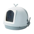 thumbnail image 2 of koolsoo Bacs à Litière pour Chat avec Capuchon Bacs à Litière pour Chat Accessoires pour Animaux avec Pelle Toilette pour Chat Fermée Couvercle Rabattable Toilette pour Chat Plateau à Litière pour Chat Gris, 2 of 9