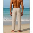 thumbnail image 5 of Pantalón PIDOGYM de algodón y lino, verano, casual, holgado, color caqui, 5 of 5