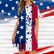 thumbnail image 1 of WILLBEST Vestidos De Mujer De Talla Grande, Vestido Informal De Vacaciones De Manga Corta Con Frente Abierto Y Dobladillo Con Volantes, Vestido Túnica Cómodo Y Fluido Para Primavera Y Verano, 1 of 3