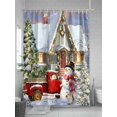 thumbnail image 5 of Farmhouse Christmas Standard Shower Curtain Set, Waterproof Shower Curtains for Bathroom, Xmas Tree Truck Snowflake Snowman Washable Fabric Cloth Bath Curtain for Bathtub with Hooks 72x72 Inches, 5 of 6