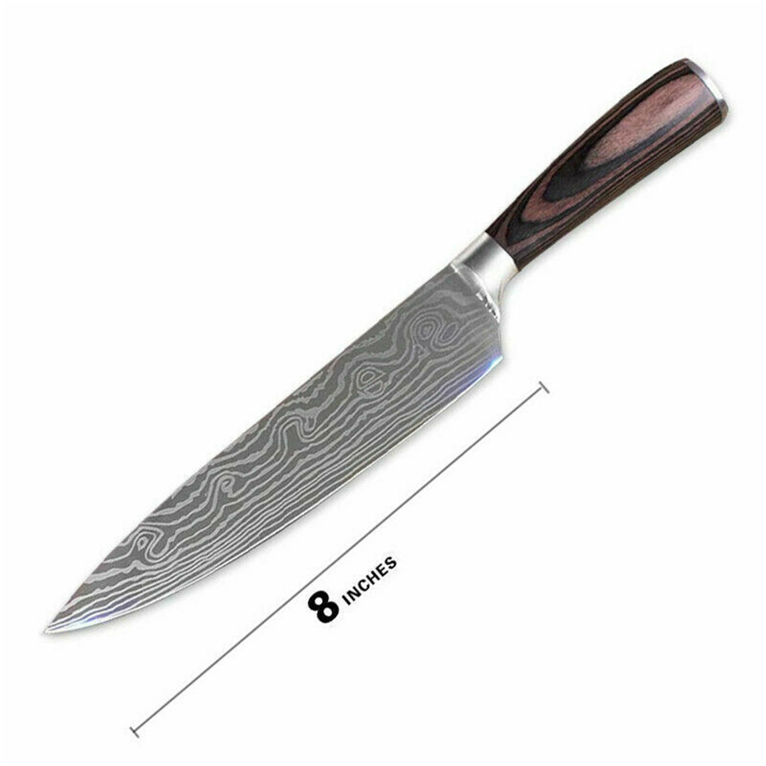 Mdhand 7 inch Kitchen Knives Laser Damascus Pattern Chef Knife Sharp Cleaver Slicing Utility Knives Tool
