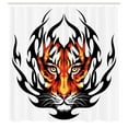 thumbnail image 3 of Ambesonne Tattoo Shower Curtain, Jungle Tigers Prince, 69"Wx70"L, Orange and Black, 3 of 5