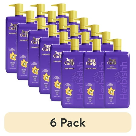 (6 pack) Herbishh Just Curls Shampoo & Conditioner with Deep Conditione, Paraben-free & Vegan for Women & Men , 16.91 fl.oz