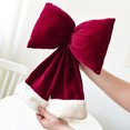 thumbnail image 4 of Christmas Tree Topper Bow 13 x 10.63 Inch Large Red Velvet Christmas Bow Farmhouse Xmas Tree Topper Decoration for Xmas Home Party Backdrop Wedding Wreath Front Door Window Staircase, 4 of 6