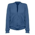 thumbnail image 4 of Women's Waffle Texture Zip Up Jacket, Long Sleeve Lightweight Cardigan, Casual Loose Fit Sweatshirt, Soft Fall Fashion Top, Breathable Open Front Coat, Comfortable Layering Piece Blue L, 4 of 6