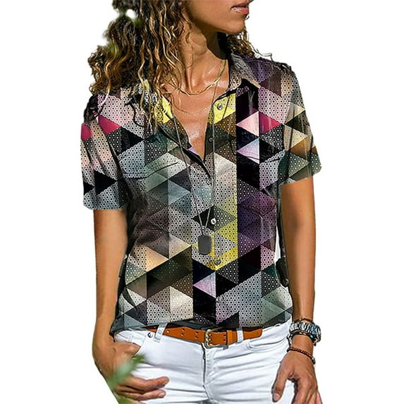 MAWCLOS Ladies Pocket Tops Fashion Office Shirts Lapel Neck Loose Loungewear Cardigan Blouse