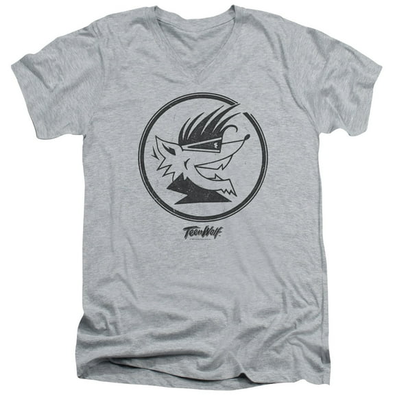 Teen Wolf Wolf Head Adult V-Neck T-Shirt 30/1 T-Shirt Athletic Heather