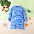 thumbnail image 5 of Boys One Piece Swimsuit Size 3-4Y Long Sleeve Swim Bathing Suit Sea Animal Print Sun Swimwear Beach Pool Kids Swimsuits, 5 of 9