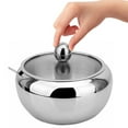 thumbnail image 6 of Somnr Stainless Steel Sugar Bowl with Clear Glass Lid - for Better Recognition, and Spoon for Home and Kitchen, Drum Shade,16.9oz-2PACK, 6 of 8