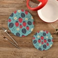 thumbnail image 2 of GZHJMY Round Cotton Trivets Pot Holders 2PCS for Hot Pots and Pans and Pot Holders Cooking and Baking Placemat, Kitchen Placemat Hot Pad Coasters 7/9In-Strawberry Flowers, 2 of 5