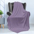 thumbnail image 4 of Geometric Soft Flannel Fleece Throw Blanket, Vertical Striped Pattern in Lavender Tones Geometric Classic Design, Cozy Plush for Indoor and Outdoor Use, 50" x 60", Lavender Black White, by Ambesonne, 4 of 5