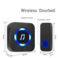 thumbnail image 5 of Timbre inalámbrico, IP55 timbre de puerta impermeable kit de carillón electrónico con receptores enchufables para el hogar, 55 melodías a 5 niveles de volúmenes, azul LED negro. Feliz Sencillez, 5 of 5