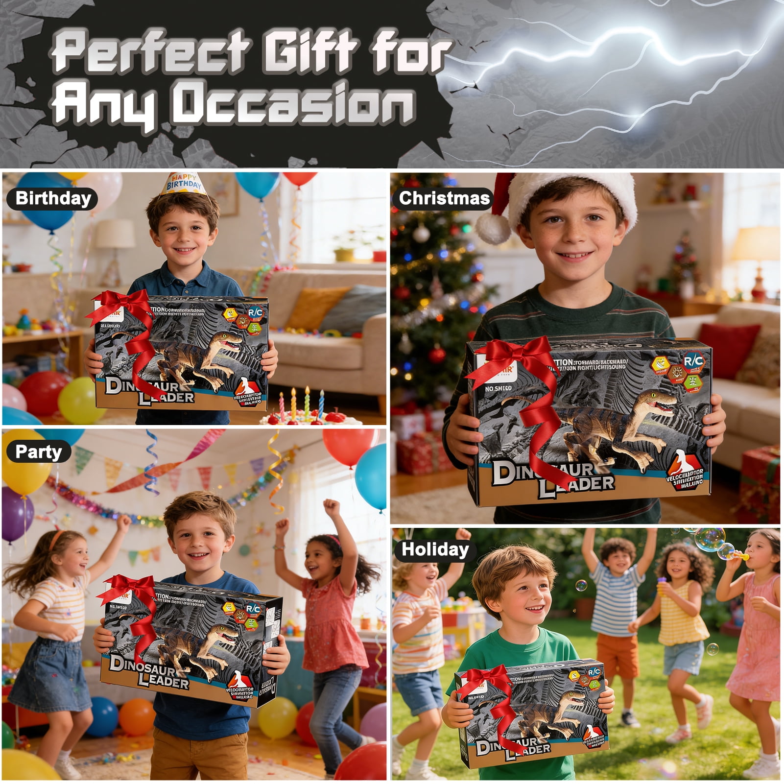 Sunforu Remote Control Walking Dinosaur Toy with Roaring Sound and LED Lights–Realistic Interactive Robot Model for Kids Aged 6+ Ideal Gift for Birthday or Christmas