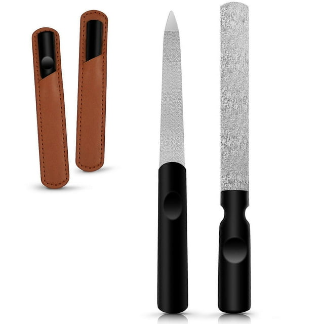 2pcs Double Sided Fingernail Files Smooth Finishing Files Toenail Files Metal Files