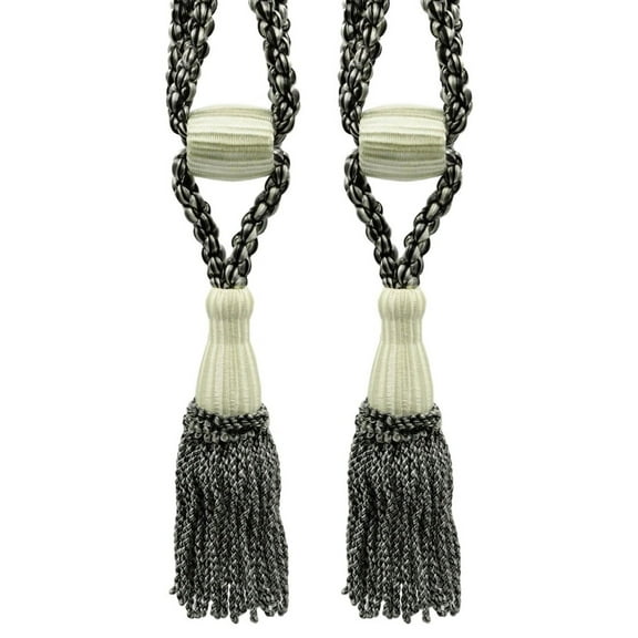 DECOPRO Beautiful Curtain & Drapery Tassel Tieback, Adjustable Cord Length with Elegant Bullion Design, Tassel Length 5 1/2" (14cm), Spread 24" (61cm) # TBC055SPR24, #PR23 Set of 2