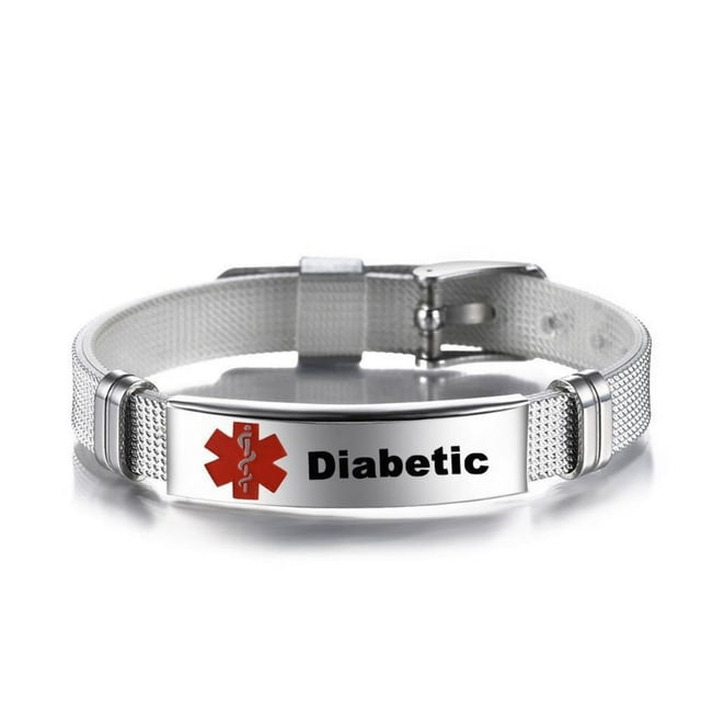DEBGFS Adjustable Wristband Emergency Medical Bracelets Medical Alert IDs Bracelet,diabetic