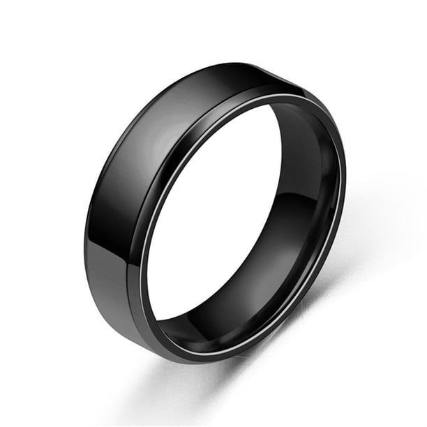 Guardurnaity Anillo de banda Unisex aniversario mujeres hombres esposa marido mano joyería personalizada cumpleaños vacaciones regalos negro Ropa, zapatos y accesorios Miscelánea Negro Taille 11
