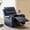 Blue, variant on Manual Recliner with Massage and Heating Functions – Faux Leather Single Sofa with Generous Padding and Side Pocket; Suitable for Living Room, Bedroom, and Home Theater