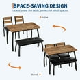 thumbnail image 5 of Accreate 4 Piece Kitchen Dining Set with Chamfer Table, Upholstered Bench & 2 Chairs, Space Saving, 5 of 9