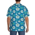 thumbnail image 5 of Xecao offers the Daisies Flowers for Men's Casual Short-sleeved Shirt, a button-up collared shirt with a pocket, perfect for beach vacations and yacht travel in the X-Large size., 5 of 7
