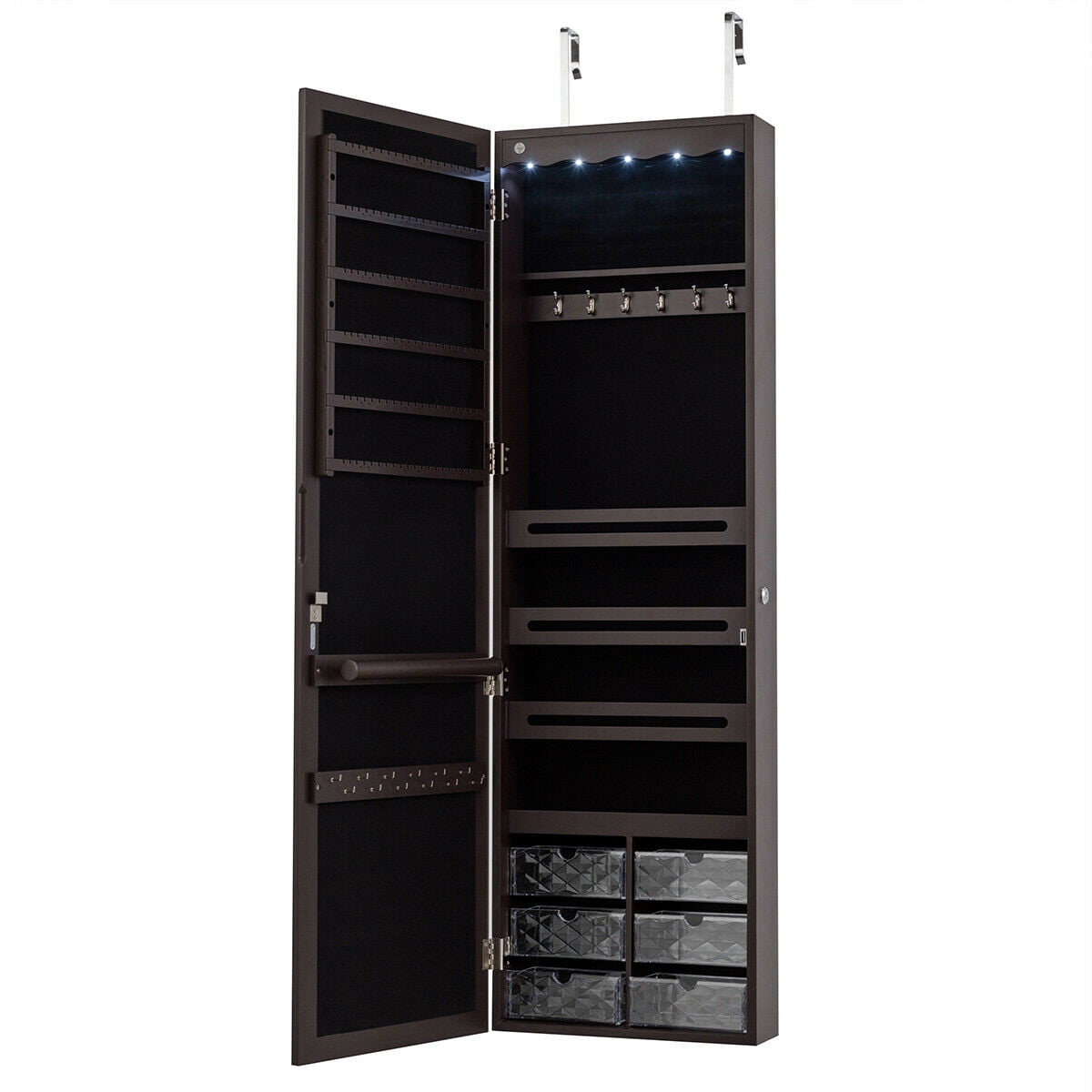 Free Shipping! Giantex 5 LEDs Jewelry Armoire Wall Mounted Free Shipping! Giantex 5 LEDs Jewelry Armoire Wall Mounted
