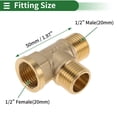 thumbnail image 2 of Adaptador de extensión en T de latón Unique Bargains 1/2" macho x 1/2" macho x 1/2" hembra 1.97" 2 piezas, 2 of 7