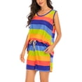thumbnail image 2 of Sonducket Conjunto de pijama de 2 uds., pantalones cortos de verano a rayas, ropa de dormir para mujer Pijama Azul M Sonducket AP002027-26, 2 of 6