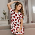 thumbnail image 3 of Naloa Ladybug And Heart Print Women Nightgowns,Womens Loungewear,Short Sleeve Sleepwear,Comfy Ladies Nightdress, 3 of 6