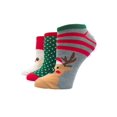 thumbnail image 4 of Holiday Time Women's Santa Reindeer No-Show Socks, 3-Pack, Size 4-10, 4 of 5