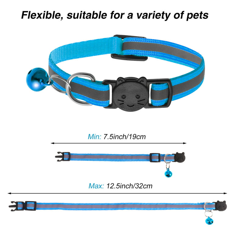 Taihexin Upgraded Version - 12 Pack Reflective Cat Collar with Bell, Solid  & Safe Collars for Cats, Nylon, Mixed Colors, Safety Buckle Kitten Collar, Breakaway  Cat Collar for Girl Cats Male Cats 