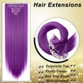 thumbnail image 4 of MY-LADY 26Inches 8Pcs/Set 18 Clips in Hair Extensions Straight Hairpieces Heat Resistant Synthetic Fiber Full Head Clip in Hair Hairpieces, 4 of 8