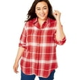 thumbnail image 1 of Woman Within Plus Size Classic Flannel Shirt Blouse, 1 of 7