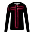 thumbnail image 5 of Blusas y camisas de manga larga con cuello redondo para hombre, blusa informal de manga larga con cuello redondo y estampado de rayas, blusa de poliéster para hombre, 5 of 5