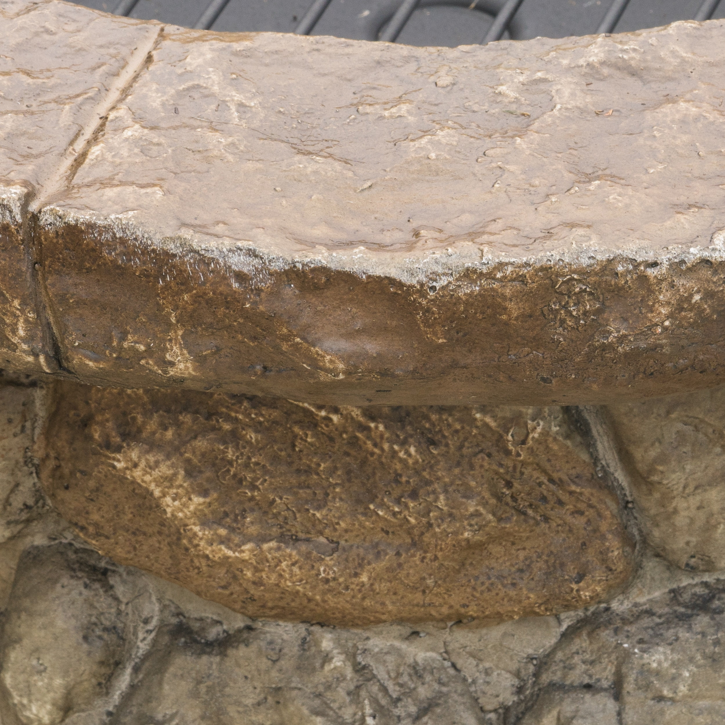 Noble House Easton Outdoor Cement Stone & Iron Fire Pit in Brown/Natural