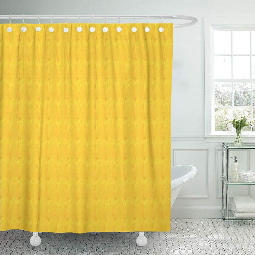 SUTTOM Yellow Contemporary Gold Solid Golden Look Color Shower Curtain