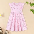 thumbnail image 5 of Baby Girl Dress Kids Toddler Girls Summer Floral Print A Line Flutter Sleeves Stylish Casual Dress Toddler Dresses Pink 6 Years-7 Years, 5 of 5